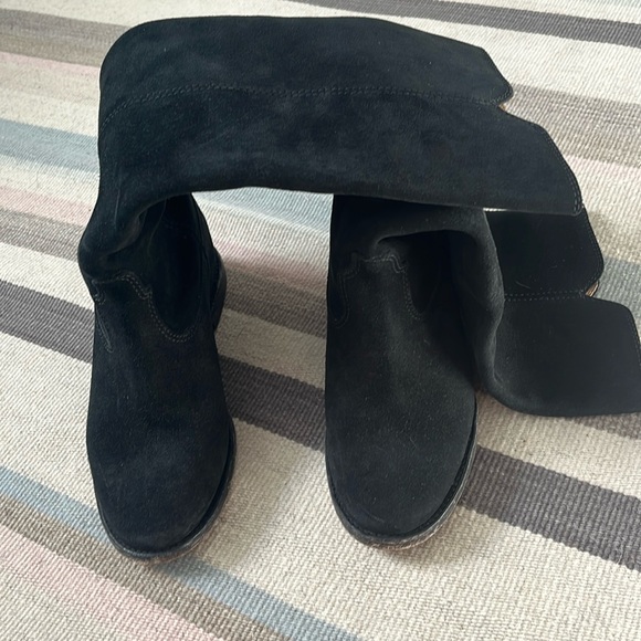 EUC -Isabel Marant Cleaves suede riding boot with wedge heel, EU 37/US 7. Black. - Picture 2 of 6
